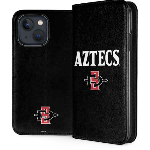 San Diego State University Aztecs Black iPhone 15 Folio Case