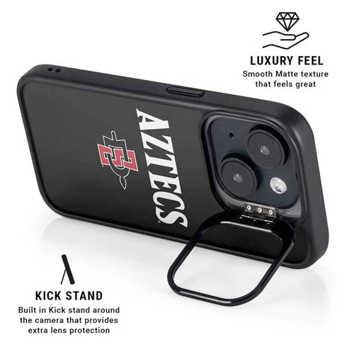 San Diego State University Aztecs Black iPhone 15 Kickstand Case
