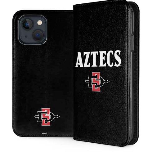 San Diego State University Aztecs Black iPhone 15 Plus Folio Case