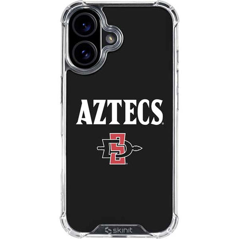 San Diego State University Aztecs Black iPhone 16 Plus Clear Case