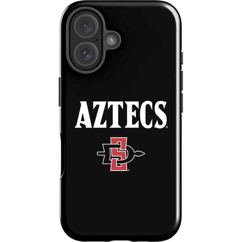 San Diego State University Aztecs Black iPhone 16 Plus Impact Case