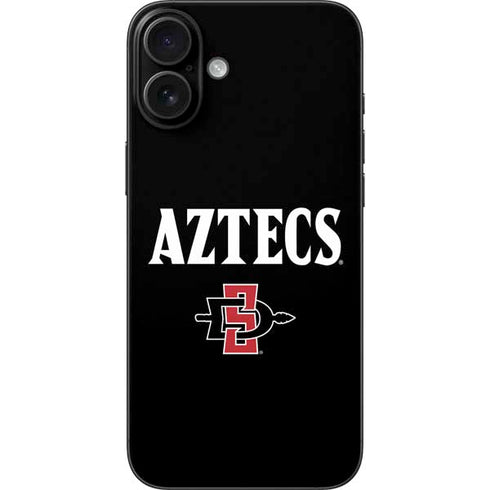 San Diego State University Aztecs Black iPhone 16 Plus Skin