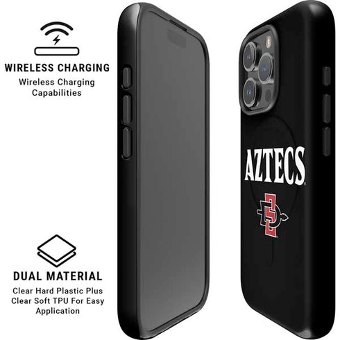 San Diego State University Aztecs Black iPhone 16 Pro Max Magsafe Impact Case