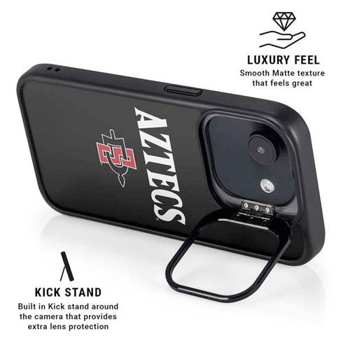 San Diego State University Aztecs Black iPhone 16e Kickstand Case