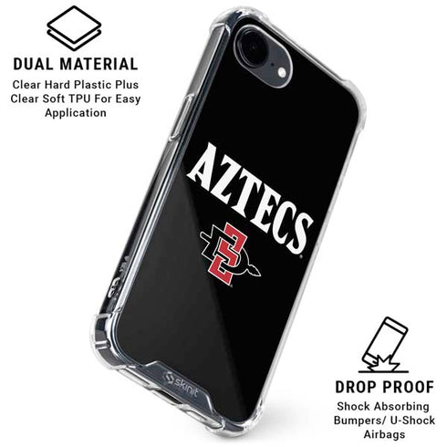 San Diego State University Aztecs Black iPhone 16e Clear Case
