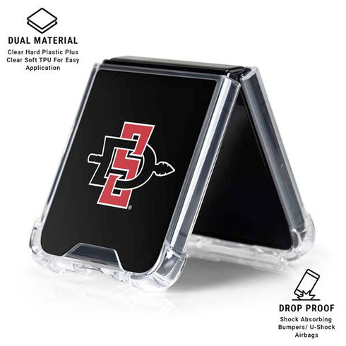 San Diego State University Aztecs Logo Galaxy Z Flip6 Clear Case
