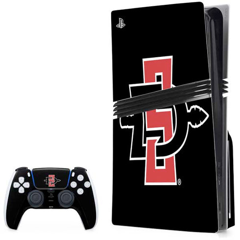 San Diego State University Aztecs Logo PS5 Pro Disk Bundle Skin