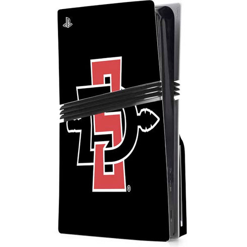 San Diego State University Aztecs Logo PS5 Pro Disk Console Skin