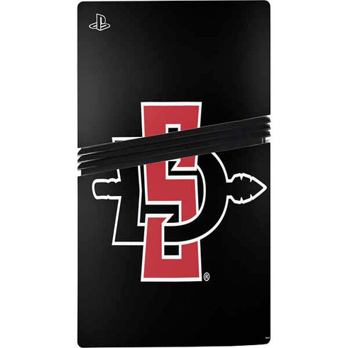 San Diego State University Aztecs Logo PS5 Pro Disk Console Skin