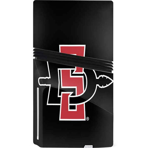 San Diego State University Aztecs Logo PS5 Pro Disk Console Skin