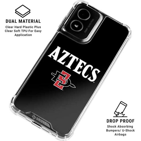 San Diego State University Aztecs Black Moto G Power 5G (2024) Clear Case
