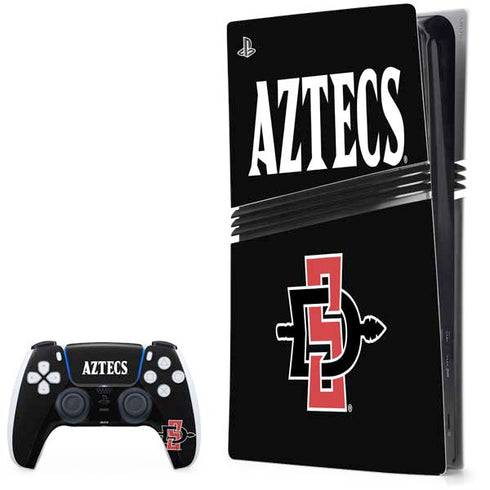 San Diego State University Aztecs Black PS5 Pro Bundle Skin