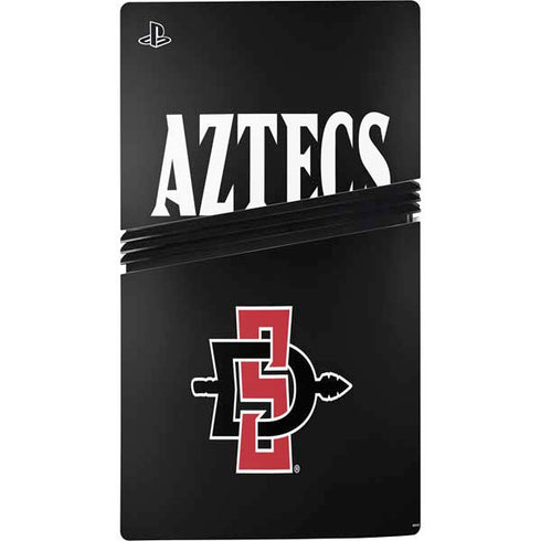 San Diego State University Aztecs Black PS5 Pro Disk Console Skin