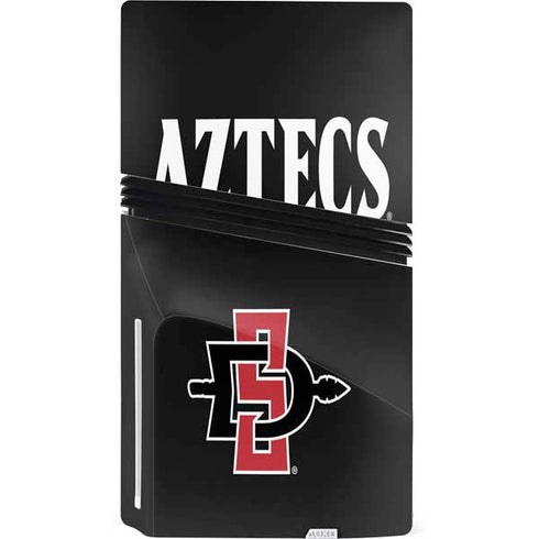 San Diego State University Aztecs Black PS5 Pro Disk Console Skin