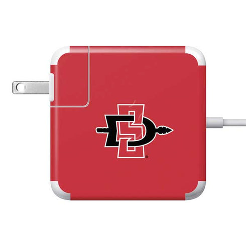 San Diego State University Aztecs Red Logo 85W Power Adapter (15 and 17 inch MacBook Pro Charger) Skin