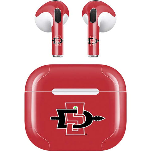 San Diego State University Aztecs Red Logo Apple AirPods (3rd Gen 2021) Skin