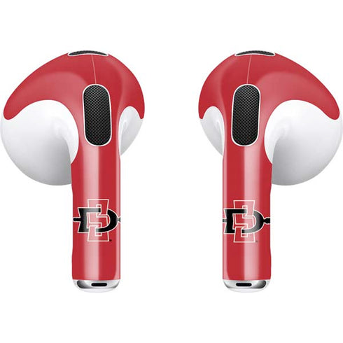 San Diego State University Aztecs Red Logo Apple AirPods (3rd Gen 2021) Skin