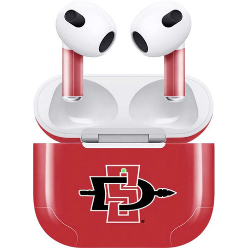 San Diego State University Aztecs Red Logo Apple AirPods (3rd Gen 2021) Skin