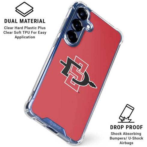 San Diego State University Aztecs Red Logo Galaxy S25 Plus Clear Case