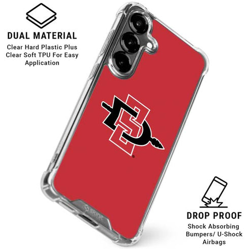 San Diego State University Aztecs Red Logo Galaxy S26 Clear Case
