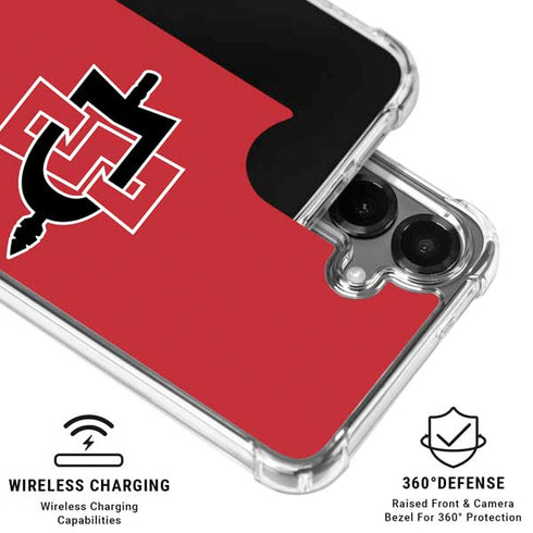 San Diego State University Aztecs Red Logo Galaxy S26 Plus Clear Case