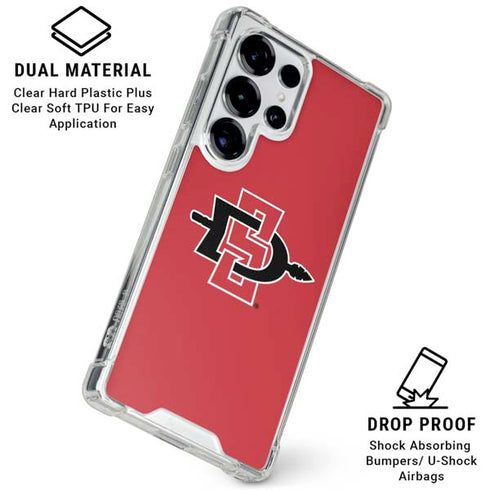 San Diego State University Aztecs Red Logo Galaxy S26 Ultra Clear Case