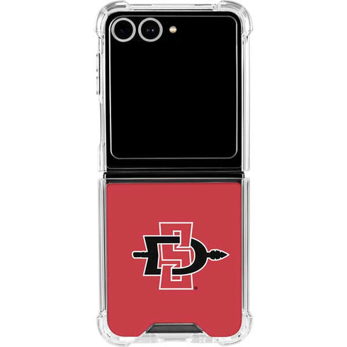 San Diego State University Aztecs Red Logo Galaxy Z Flip7 Clear Case
