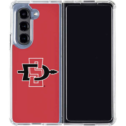 San Diego State University Aztecs Red Logo Galaxy Z Fold5 5G Clear Case