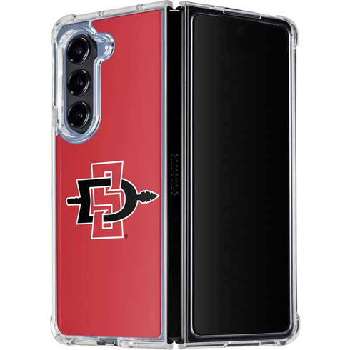 San Diego State University Aztecs Red Logo Galaxy Z Fold5 5G Clear Case