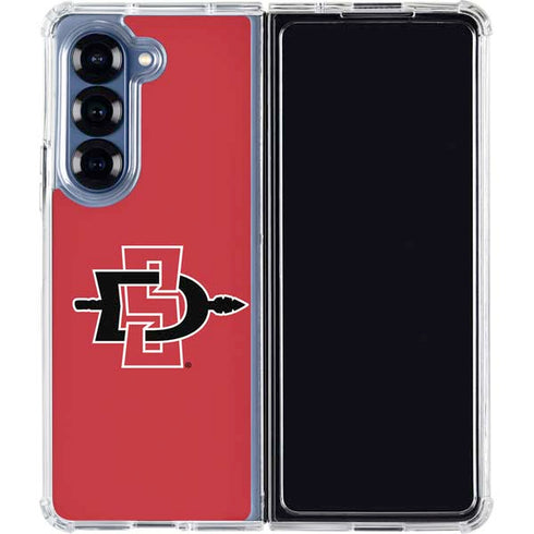 San Diego State University Aztecs Red Logo Galaxy Z Fold7 Clear Case