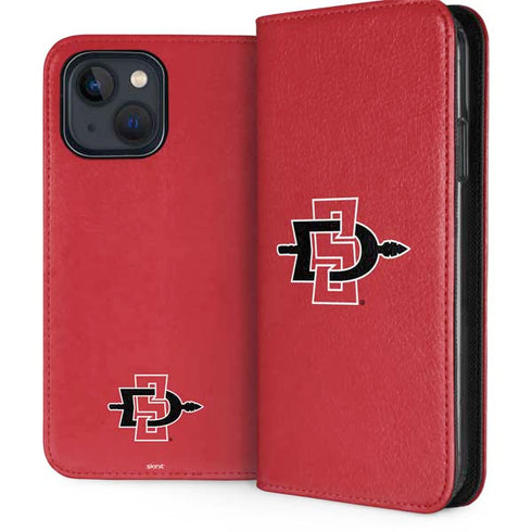 San Diego State University Aztecs Red Logo iPhone 15 Plus Folio Case