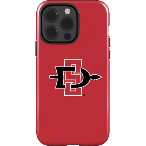 San Diego State University Aztecs Red Logo iPhone 15 Pro Impact Case
