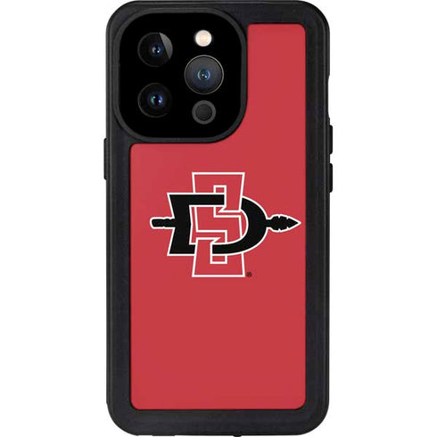 San Diego State University Aztecs Red Logo iPhone 15 Pro Waterproof Case