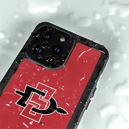 San Diego State University Aztecs Red Logo iPhone 15 Pro Waterproof Case