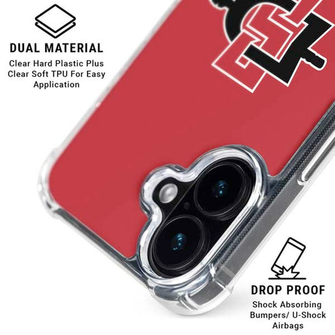 San Diego State University Aztecs Red Logo iPhone 16 Clear Case
