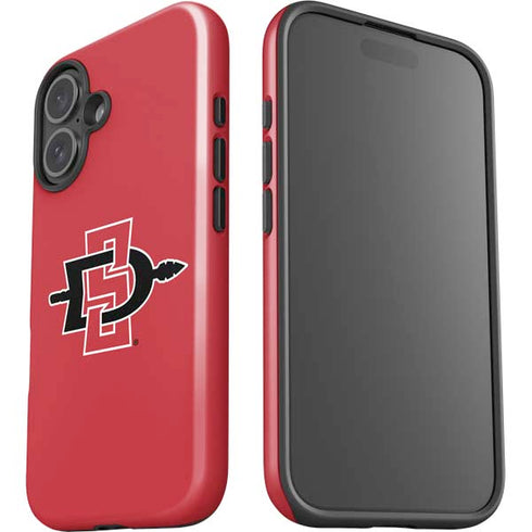 San Diego State University Aztecs Red Logo iPhone 16 Plus Impact Case