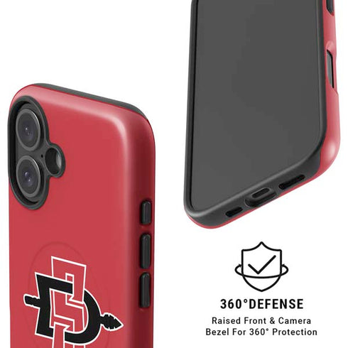 San Diego State University Aztecs Red Logo iPhone 16 Plus Magsafe Impact Case