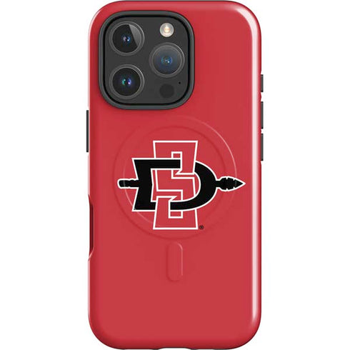 San Diego State University Aztecs Red Logo iPhone 16 Pro Magsafe Impact Case