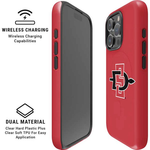 San Diego State University Aztecs Red Logo iPhone 16 Pro Magsafe Impact Case