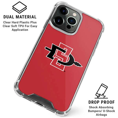 San Diego State University Aztecs Red Logo iPhone 16 Pro Max Clear Case