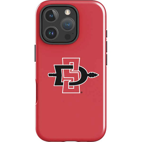 San Diego State University Aztecs Red Logo iPhone 16 Pro Max Impact Case