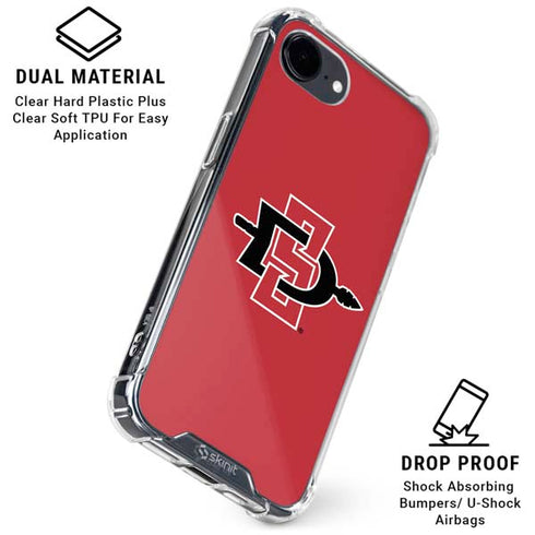 San Diego State University Aztecs Red Logo iPhone 16e Clear Case