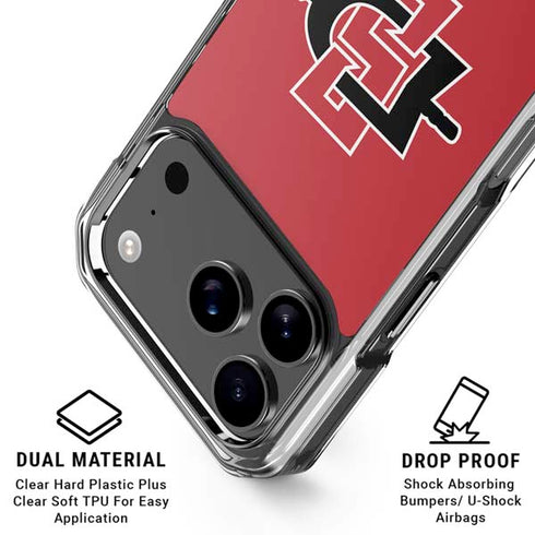 San Diego State University Aztecs Red Logo iPhone 17 Pro Clear Case