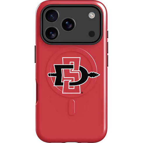 San Diego State University Aztecs Red Logo iPhone 17 Pro Magsafe Impact Case