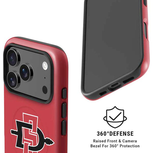 San Diego State University Aztecs Red Logo iPhone 17 Pro Magsafe Impact Case