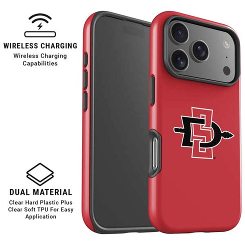 San Diego State University Aztecs Red Logo iPhone 17 Pro Magsafe Impact Case