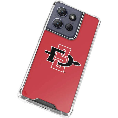 San Diego State University Aztecs Red Logo Moto G 5G (2025) Clear Case