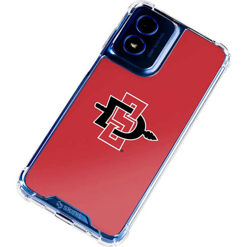 San Diego State University Aztecs Red Logo Moto G 5G (2024) Clear Case