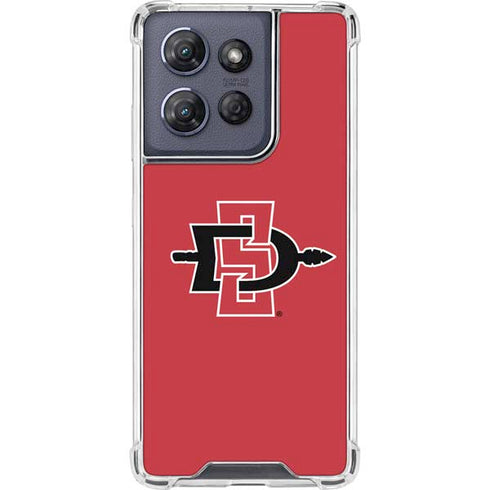 San Diego State University Aztecs Red Logo Moto G Play 5G (2025) Clear Case