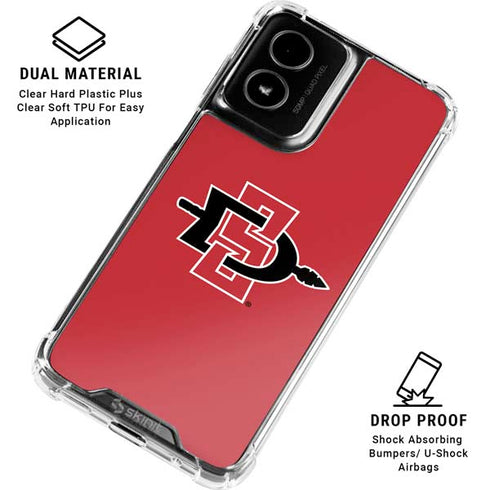 San Diego State University Aztecs Red Logo Moto G Power 5G (2024) Clear Case